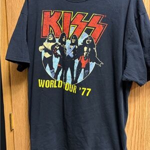 Kiss Black Graphic Tee World Tour 77